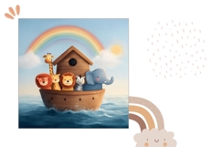 Watercolor Rainbow Pillow Design, Baby Animals Pillow Case Product Image 2