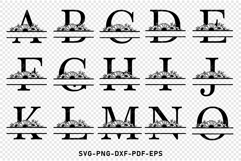 Flowers Monogram Split Alphabet Letters Font SVG Cut Files Product Image 3