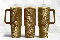 40oz Tumbler laser svg Hibiscus wrap| Tropic Flowers pattern Product Image 3