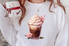 Pink Christmas Coffee Sublimation Clipart, Christmas PNG Product Image 2