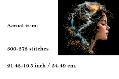 Cross stitch women earth pattern digital file girl face Product Image 2