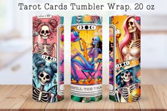 Skeleton tarot cards Tumbler wraps BUNDLE PNG, 20 oz. Product Image 4