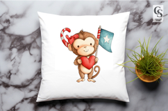 Cute Patriotic Monkey Clipart PNG Product Image 2