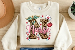 Nurse Letter N Leopard PNG, Nurse Sublimation Design, Product Image 2