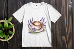 Lavender Coffee Cup Flowers Clipart Sublimation PNG Product Image 2