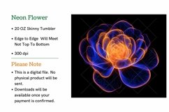 3d Neon Floral Skinny Tumbler Wrap Sublimation PNG Glowing Product Image 2