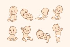 45 Set Bundle Cute Baby Babies Boy Toddler Clipart Toddler Product Image 2