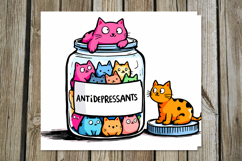 Colorful Cats | 4 Skinny tumbler sublimation designs PL Product Image 2