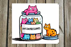 Colorful Cats | 4 Skinny tumbler sublimation designs PL Product Image 2