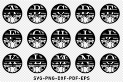 Round Fall Pumpkin Split Monogram Letters Sign SVG Cut Files Product Image 2