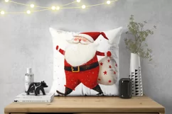 Watercolor Santa Claus Pillowcase, Santa Claus Pillow Case Product Image 2