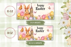 Watercolor Easter Bunny Mug, Colorful Tulips Mug Product Image 2