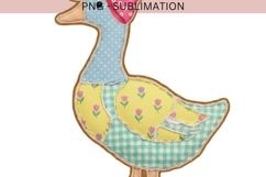 Patchwork Goose PNG | Cute Farmhouse Duck with Bow Product Image 2