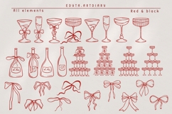 Cheers and Charms, line art fancy event elements vector art Product Image 2