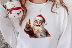 Christmas Santa Claus Peeking Clipart PNG Product Image 2