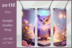 Tumbler Sublimation Design Magical Owl / Tumbler Wrap / PNG Product Image 1