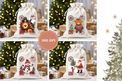 Cartoon Christmas Santa Sack Sublimation, Winter Print Product Image 2