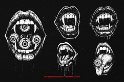 10 Bundle Dark Art Mouth Fangs Vampire Teeth Tongue Lips Product Image 3