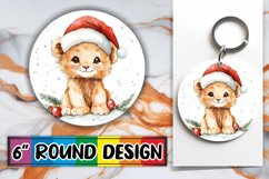 Vibrant Round Design Coaster Template , Holiday Animals Product Image 1