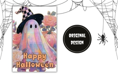 Holographic Halloween Ghost Garden Flag, Welcome Garden Flag Product Image 2