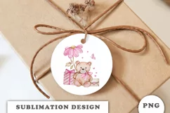 Watercolor Valentine Cute Teddy Bear PNG Product Image 2