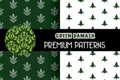 Dark Green Damask Digital Papers Product Image 2