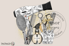Hairdresser Marble PNG Glam Salon Tools Beauty Design PNG Product Image 1