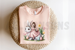 Vintage Easter Rabbit Bunny Sublimation PNG Product Image 2