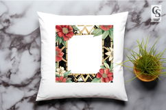 Tropical Floral Square Frame Clipart PNG Product Image 3