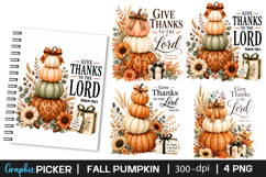 Give Thanks to the Lord PNG, fall Pumpkin PNG, Pumpkin Spice Product Image 1