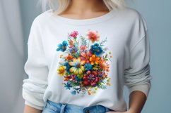 Colorful Wildflowers Sublimation Clipart Product Image 2