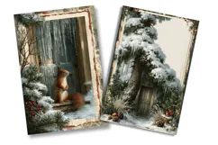 Winter Squirrel Cottage Junk Journal Pages Product Image 2