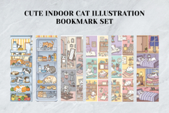 Cute Indoor Cat Illustration Bookmark Set,Cozy Kitty Art Product Image 2