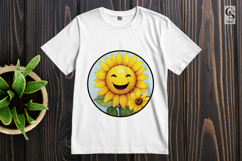 Cute Kawaii Sunflower Faces Clipart Sublimation PNG Product Image 2