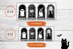 Halloween Black Cat Mug Wrap, Halloween Ghost Mug Design Product Image 2