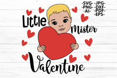 Little Mister Valentine SVG Cute Boy Valentine Heart Clipart Product Image 2