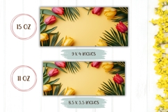 Spring Flowers Mug Wrap, Tropiacal Leaves Mug Template Product Image 2
