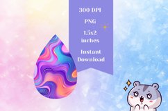 Colorful Teardrop Earring Design, Neon Earring Sublimation Product Image 2