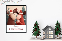 Cartoon Christmas Moose Greeting Card, Christmas Card Product Image 2