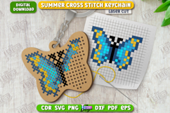 Summer Cross Stitch Keychain Laser Cut | Keyring | Butterfly Product Image 1