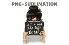 Just A Girl Who Loves Books | Book Lover Sublimation Design Product Image 3