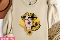 Hand Sign with Sunflower Design PNG, Sunflower Sublimation P Product Image 2