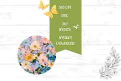 Floral Earrings Design, Art Flowers Round Earrings Product Image 2