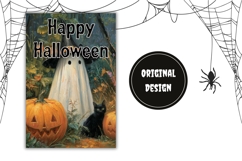 Cartoon Ghost Garden Flag, Halloween Welcome Flag Design Product Image 2