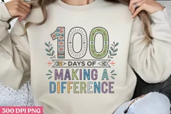 100 DAYS OF MAKING A PNG, 100 Days Of School Sublimation PNG Product Image 1