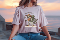 Leave no trace Funny Raccoon PNG, Hiking Png Sublimation Product Image 2