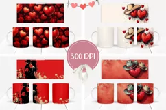 Love Hearts Mug Design, Cowboy Mug Sublimation PNG Product Image 2