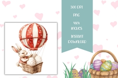 Easter Bunny Square Coasters, Hot Air Balloon Sublimation Product Image 2