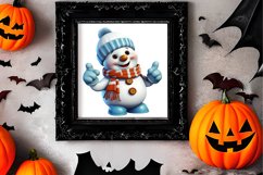 Funny Snowman Sublimation Clipart, watercolor Clipart Product Image 2