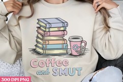 Coffee and smut PNG, Reading Book Sublimation PNG Product Image 3